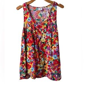 Cabi floral razorback Tank Ladies Sz Large